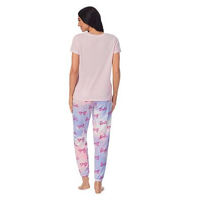 Women's Barbie® Pajama Short Sleeve Tee and Pajama Jogger Set