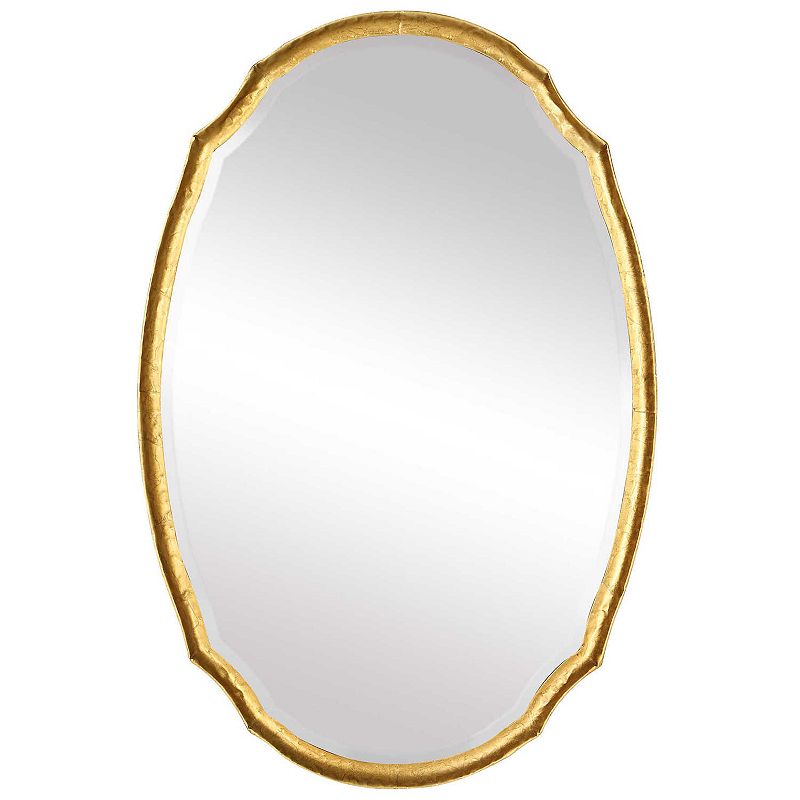 Hammered Oval Wall Mirror, Yellow