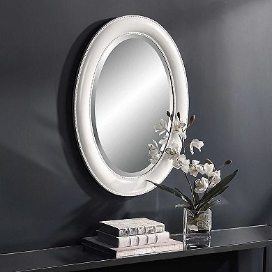 Oval Smooth Beaded Trim Wall Mirror