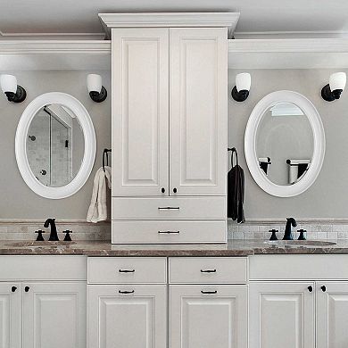 Oval Smooth Beaded Trim Wall Mirror