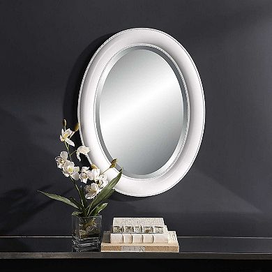 Oval Smooth Beaded Trim Wall Mirror