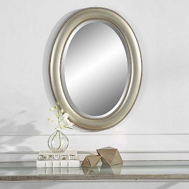 Oval Smooth Beaded Trim Wall Mirror