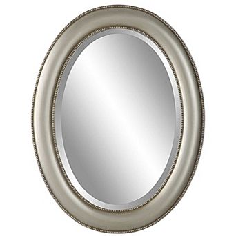Oval Smooth Beaded Trim Wall Mirror
