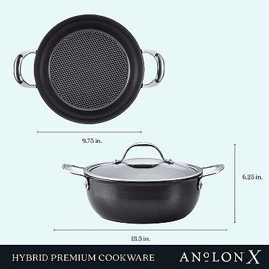 Anolon X Hybrid Nonstick Aluminum Nonstick 4-qt. Casserole Pan With Lid