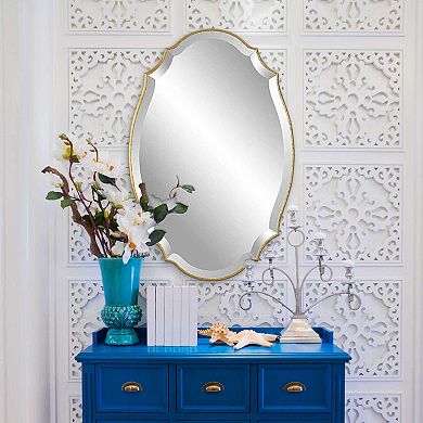 Curved Beveled Wall Mirror