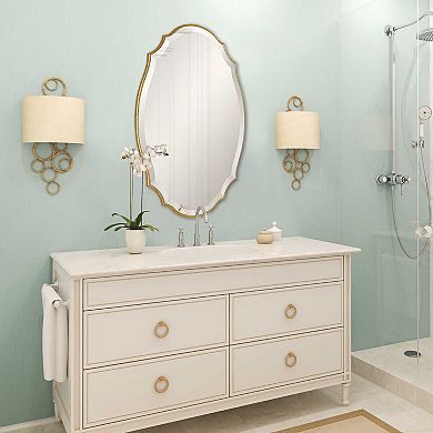 Curved Beveled Wall Mirror