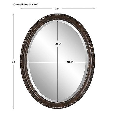 Beaded Beveled Oval Wall Mirror