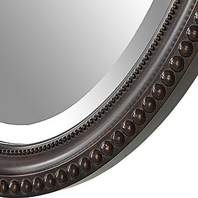 Beaded Beveled Oval Wall Mirror