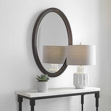 Beaded Beveled Oval Wall Mirror