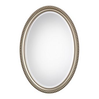 Beaded Beveled Oval Wall Mirror