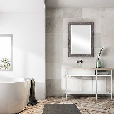 Rectangular Faux Wood Wall Mirror