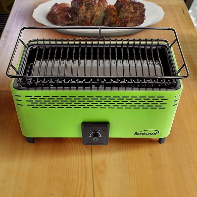 Brentwood BBF-31G Non-Stick Smokeless Portable BBQ, Green