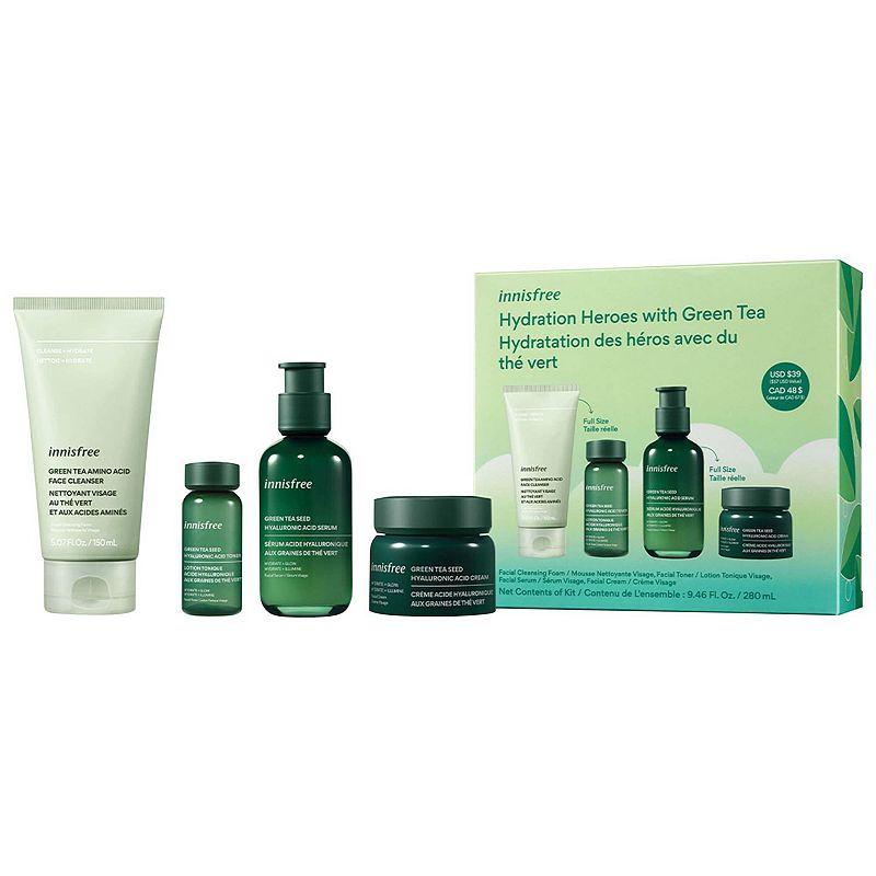 Hydration Heroes Green Tea Skincare Routine Set, Size: 9.5 Oz, Multicolor