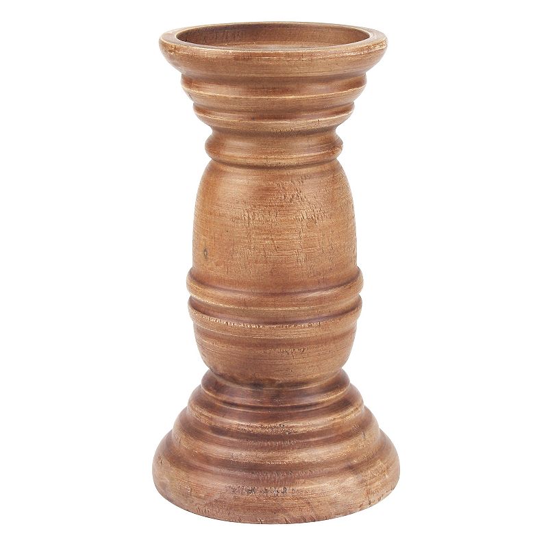 Stonebriar Collection Large Pillar Candle Holder, Brown