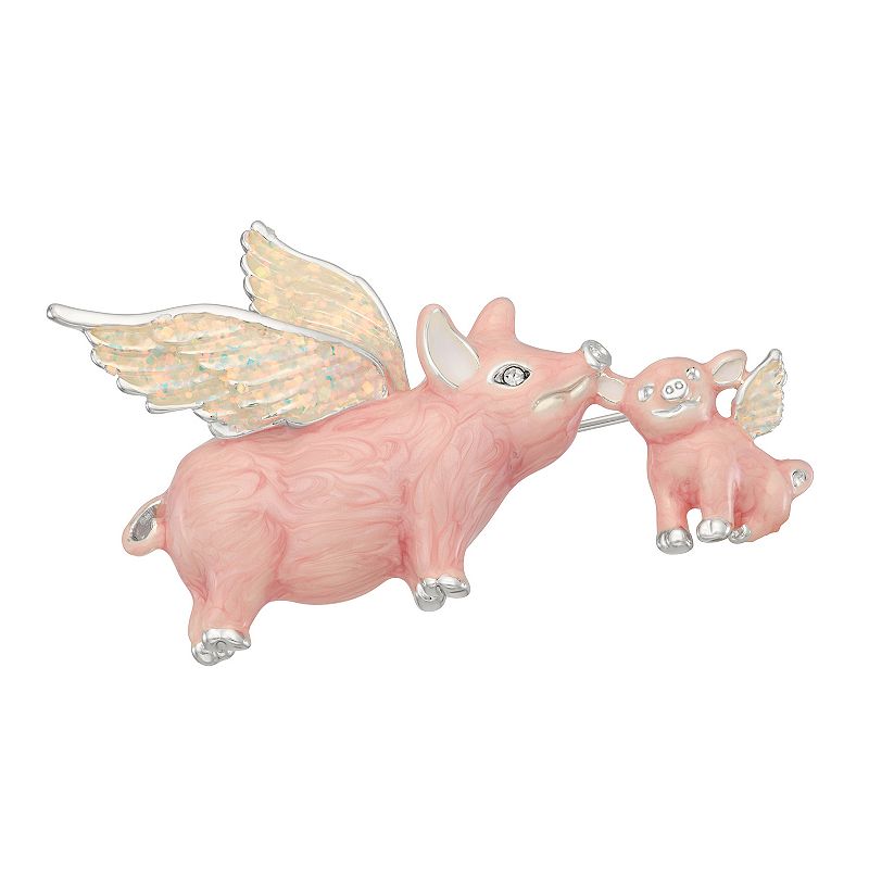 Napier Flying Pigs Pin, Womens, Pink