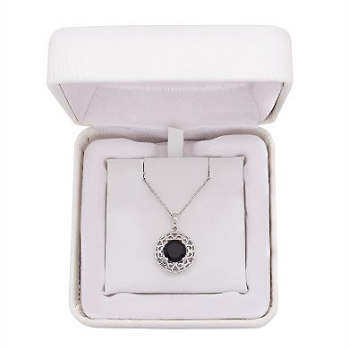 Sterling Silver Onyx Filigree Pendant Necklace