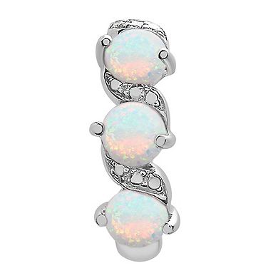 Sterling Silver Lab-Created Opal Twist Stud Earrings