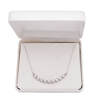 Sterling Silver Lab-Created Opal Twist Collar Necklace