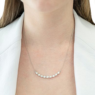 Sterling Silver Lab-Created Opal Twist Collar Necklace