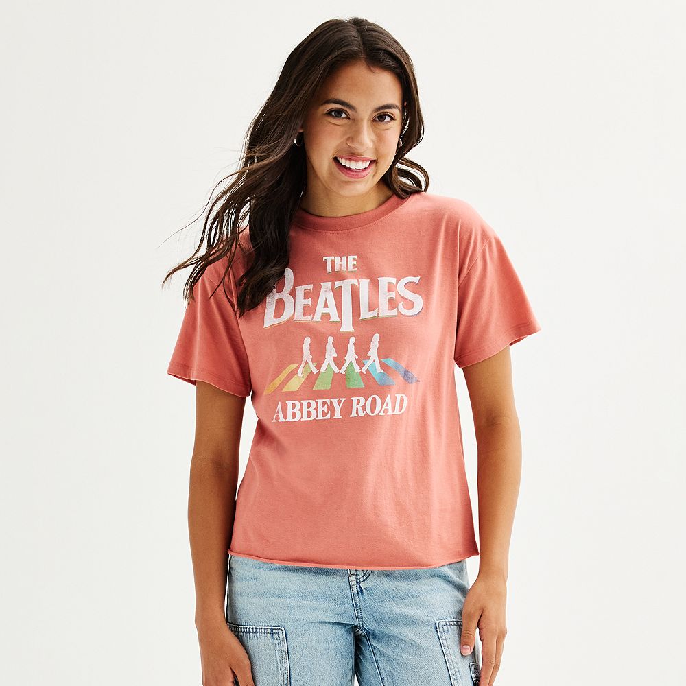 Juniors' The Beatles Rainbow Abbey Road Graphic Tee Juniors' The Beatles Rainbow Abbey Road Graphic Tee
