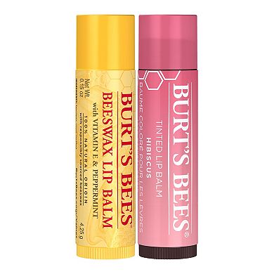 Burt's Bees Original Beeswax Lip Balm & Hibiscus Tinted Lip Balm Gift Set