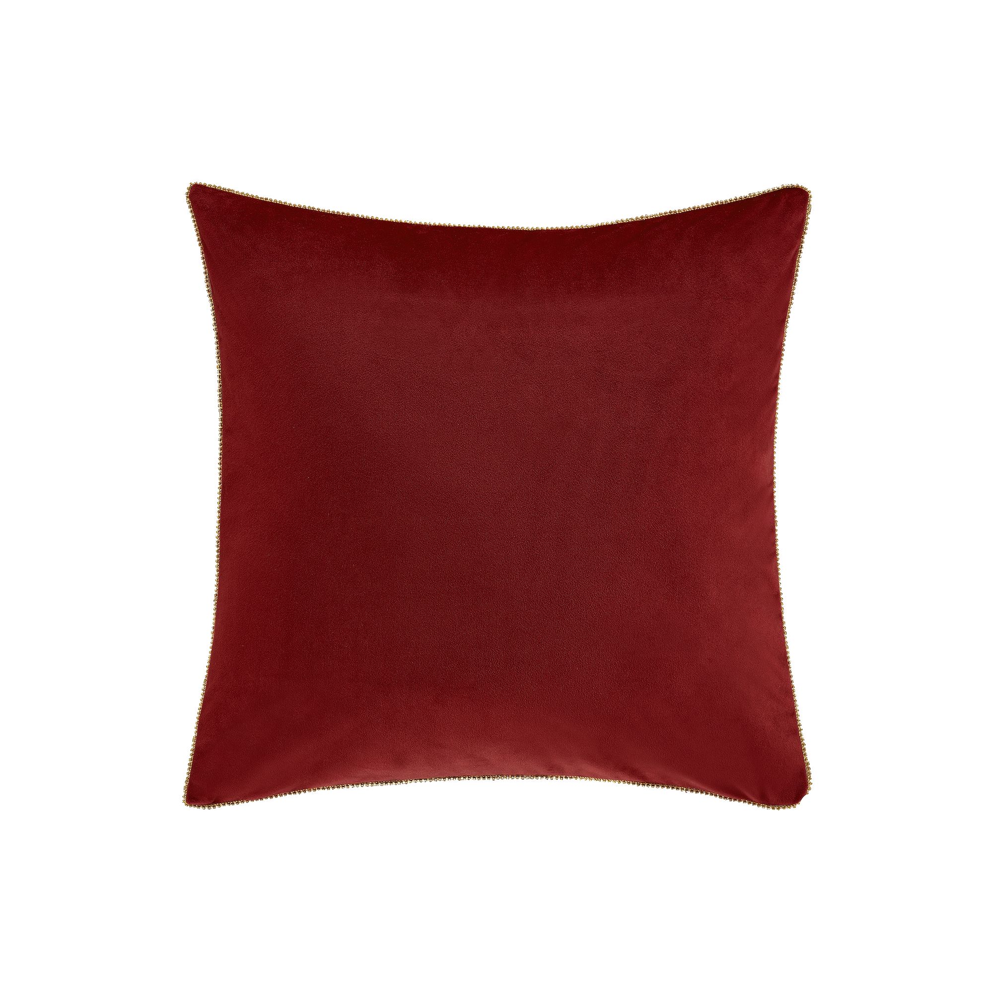 Five Queens Court Nicholas Crimson 18 Square Embellished Decorative Thro