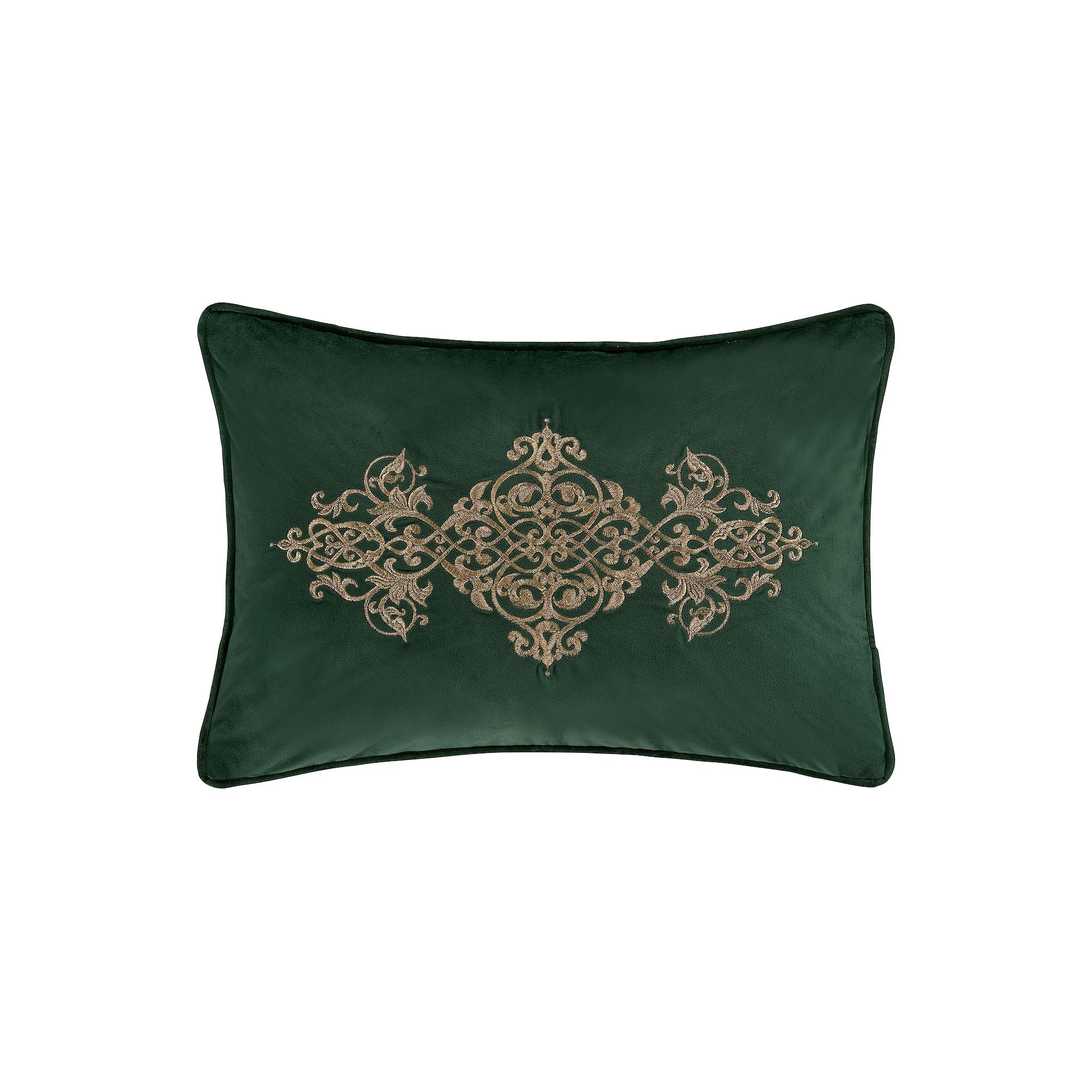 Five Queens Court Nicholas Evergreen Boudoir Embellished Decorative Throw P