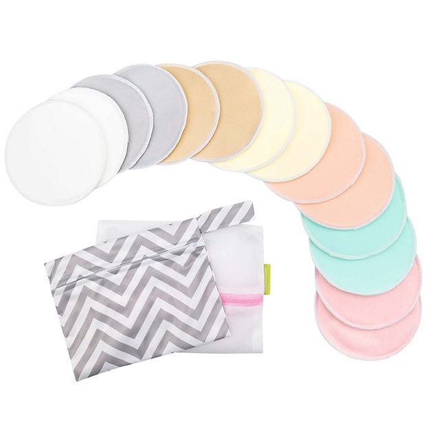 Keababies 14pk Organic Nursing Pads, Washable Breast Pads For