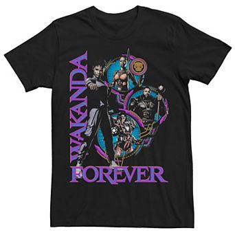 Men's Marvel Wakanda Forever Character Groupshot Collage Tee