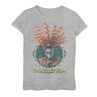 Girls 7-16 Marvel Wakanda Forever Namora Circle Center Portrait Graphic Tee