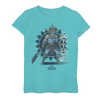 Girls 7-16 Marvel Wakanda Forever Attuma Circle Center Portrait Graphic Tee