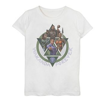 Girls 7-16 Marvel Wakanda Forever Squad Triangles Portrait Graphic Tee