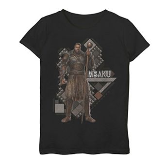 Girls 7-16 Marvel Wakanda Forever Lord Mbaku Geometric Pattern Graphic Tee