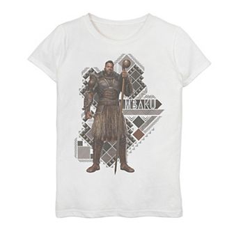 Girls 7-16 Marvel Wakanda Forever Lord Mbaku Geometric Pattern Graphic Tee