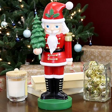 Sunnydaze Santa Claus with Tree Indoor Nutcracker Statue - 16.75 in