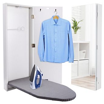 Ivation Ironing Board, Hanging Ironing Board & Ironing Board Cover W/ Mirror