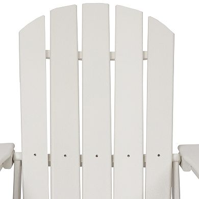 Sunnydaze Lake Style Adirondack Chair with Cup Holder - White