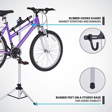 Raxgo Freestanting Bike Stand, 1 Bicycle Stand With Adjustable Height, For Mountain & Road Bicycles