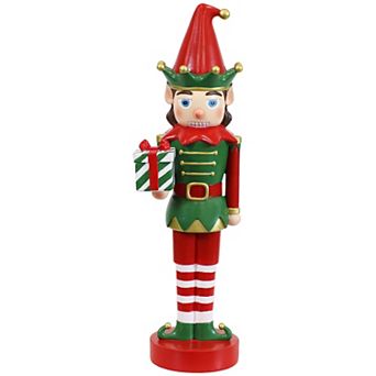 Sunnydaze Jingles the Christmas Elf Indoor Nutcracker Statue - 17 in