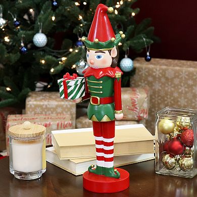 Sunnydaze Jingles the Christmas Elf Indoor Nutcracker Statue - 17 in