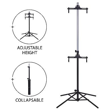 RaxGo Freestanding & Foldable Design, Adjustable Bike Storage Rack for 2 Bikes