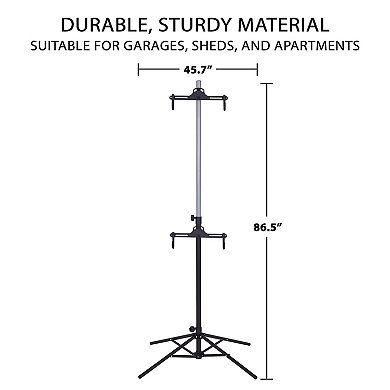 RaxGo Freestanding & Foldable Design, Adjustable Bike Storage Rack for 2 Bikes