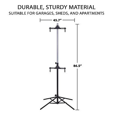 RaxGo Freestanding & Foldable Design, Adjustable Bike Storage Rack for 2 Bikes