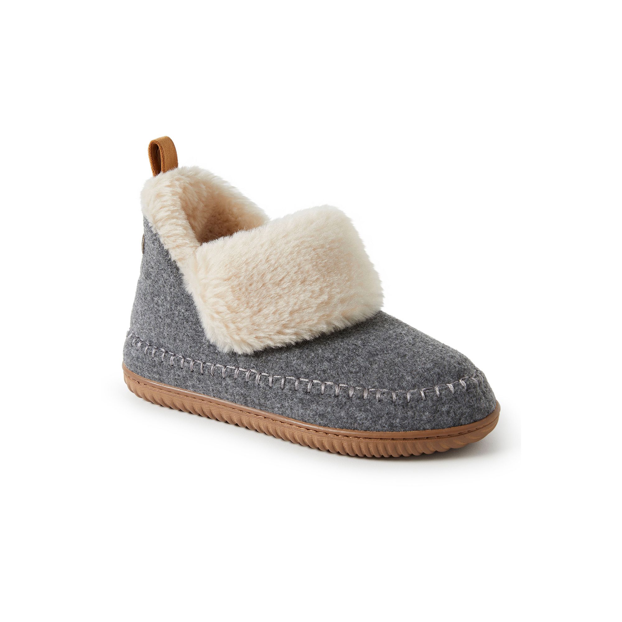 Alpine by Dearfoams Moritz Womens Bootie Slippers, Size: 6, Gray