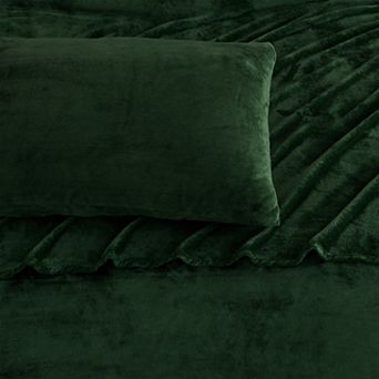 Madelinen Solid Velvet Plush Warm & Cozy Luxurious Fleece Sheet Set