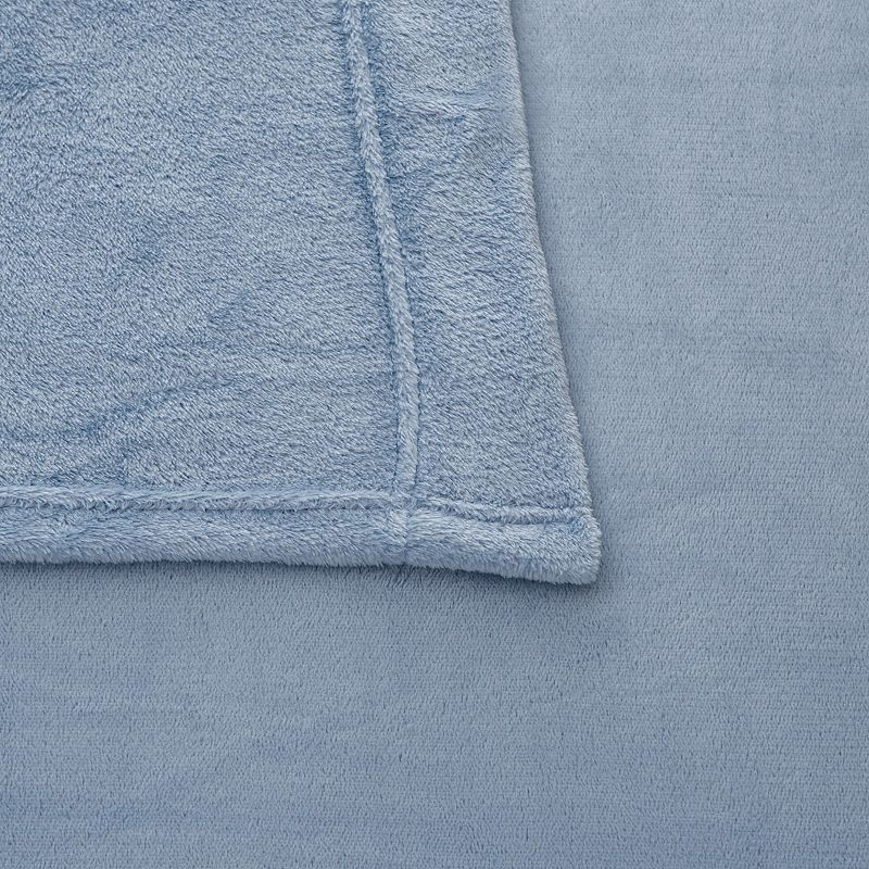 Madelinen Solid Velvet Plush Warm & Cozy Luxurious Fleece Sheet Set, Blue, 