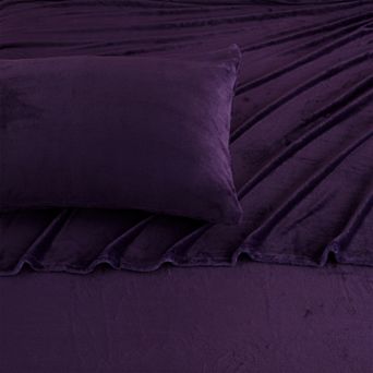 Madelinen Solid Velvet Plush Warm & Cozy Luxurious Fleece Sheet Set