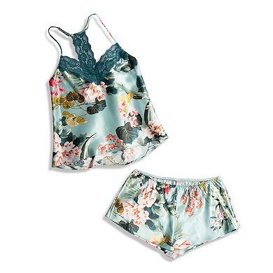 Women's Lilac+London Print Pajama Camisole & Pajama Shorts Sleep Set