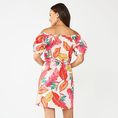 Women's Nine West Off The Shoulder Belted Dress