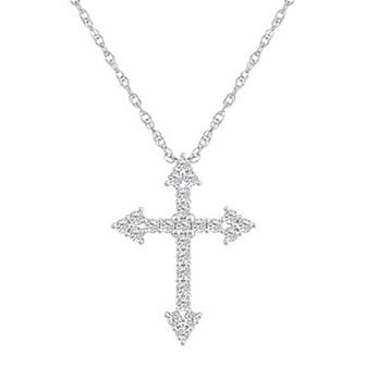 Alyson Layne 10k Gold 1/2 Carat T.W. Diamond Cross Pendant Necklace